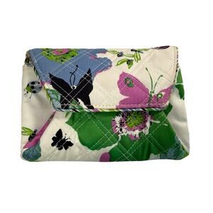 Vera Bradley Casey Sateen Wallet Limited Edition Butterfly Flower Pattern Purple